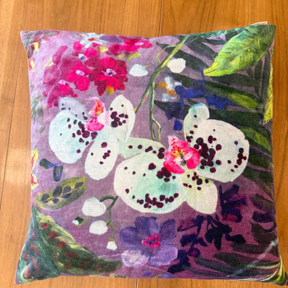 D. V. Kap Home Velvet Throw Pillow Orchid 20.5” Square and 22” Insert Purple